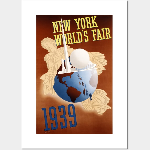 Vintage Travel Poster USA New York World's Fair 1939 Wall Art by vintagetreasure